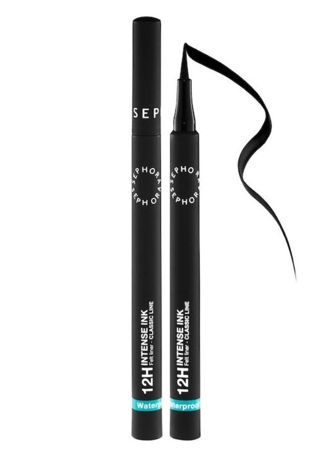 SEPHORA - SEPHORA COLLECTION 12h Intense Ink Classic Line - Precise, Intense Felt-Tip Eyeliner 01 Deep Black - Matte Deep Black 1ml - Image 1