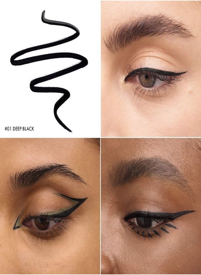 SEPHORA - SEPHORA COLLECTION 12h Intense Ink Classic Line - Precise, Intense Felt-Tip Eyeliner 01 Deep Black - Matte Deep Black 1ml - Image 1