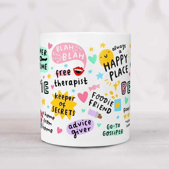 DAYS The Bestie Mug, My Sidekick, My Happy Place, My Partner in Crime, My Soul Sister, Best Friend Birthday Gift, for Her - Image 3
