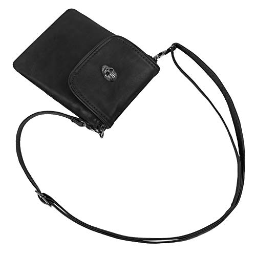 Fakeface Studded Skull Gothic Mini Chain Crossbody Shoulder Bag Satchel Travel Leather Tote Handbag Purse - Image 4
