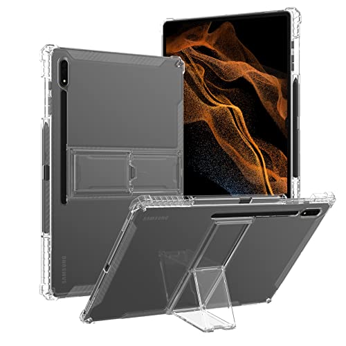 Dteck Clear Case for Galaxy Tab S10 Ultra/S9 Ultra/S8 Ultra 14.6 Inch with S Pen Holder, Thin Slim Lightweight Kickstand Shockproof Protective Transparent Soft TPU Back Cover for Samsung Tablet 14.9" - Image 1