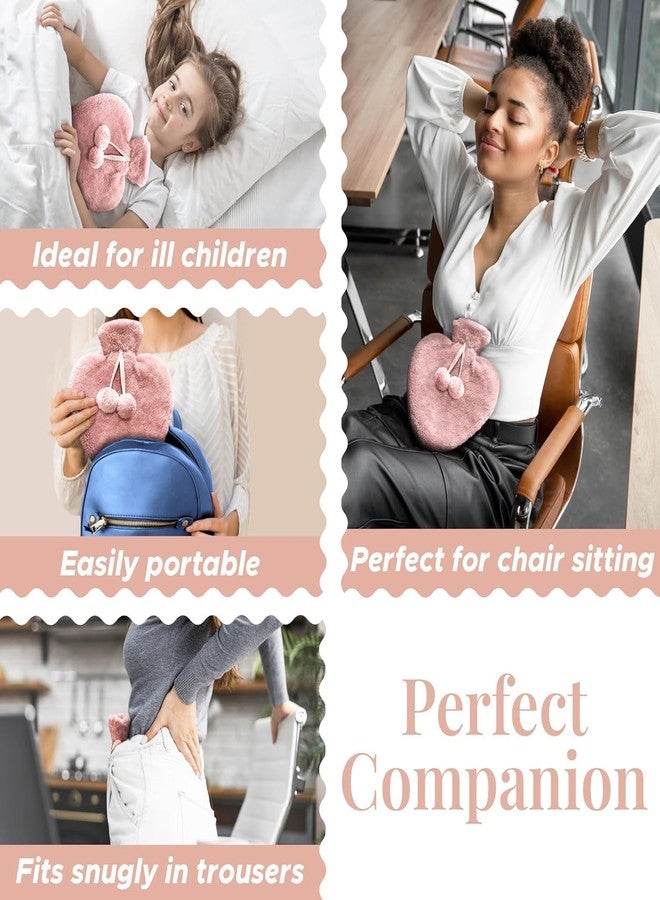 Nuvex Heart Shape Hot Water Bag with Fluffy Plush Cover 1 Litre Leak-Proof Hot Water Bottle for Period Cramps, Back & Shoulder Pain Relief, Warm Compress for Menstrual & Winter Comfort, Pink - Image 2