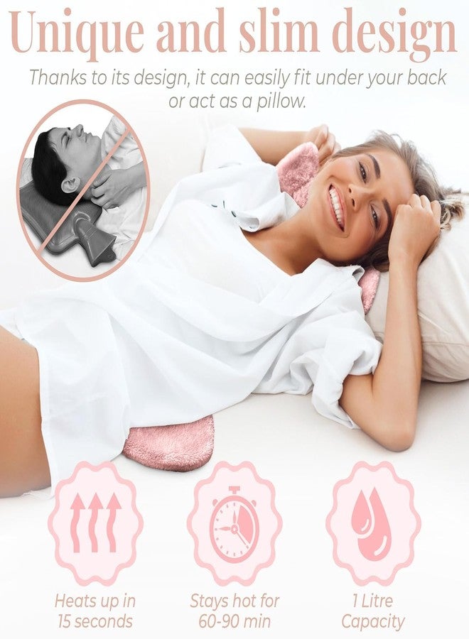 Nuvex Heart Shape Hot Water Bag with Fluffy Plush Cover 1 Litre Leak-Proof Hot Water Bottle for Period Cramps, Back & Shoulder Pain Relief, Warm Compress for Menstrual & Winter Comfort, Pink - Image 5