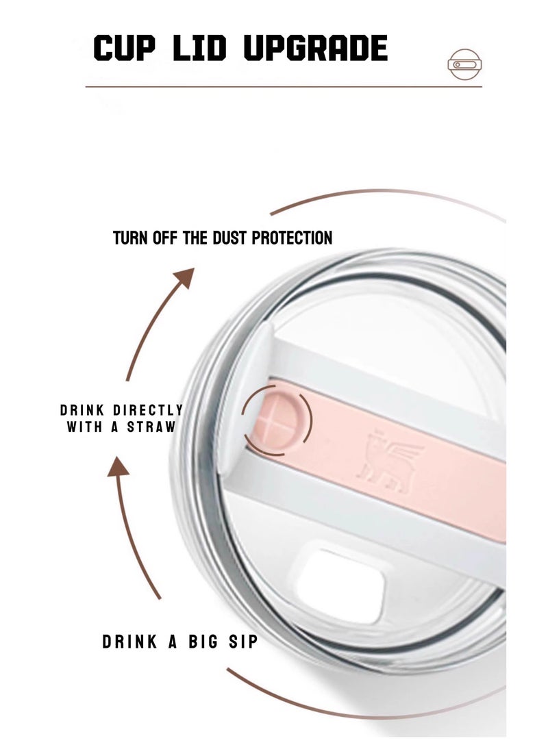 Stanley 40oz Double - walled Vacuum Insulated Tumbler | Three - level Leak - proof Screw Cap + Detachable Straw | 18/8 Recyclable Stainless Steel | Compatible with Car Cup Holders | Rose Quartz Color - Image 5