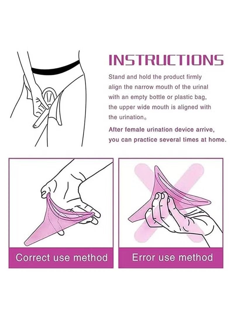 يوڠام جهاز تبول للنساء محمول – قمع تبول قابل لإعادة الاستخدام، يسمح بالتبول واقفًا، مناسب للسفر، التخييم، التنزه، والأنشطة الخارجية - Image 4