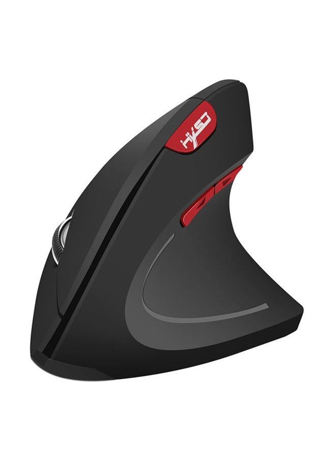 BURAQ - HXSJ T24 6 Buttons 2400 DPI 2.4G Wireless Vertical Ergonomic Mouse with USB Receiver(Black) - Image 1