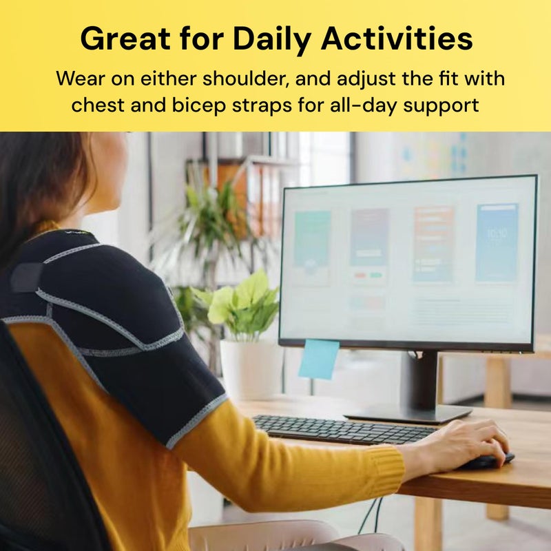 Shoulder Brace with Adjustable Support and Ice Pad Pocket for Pain Relief, Rotator Cuff Recovery, and Injury Prevention - Ideal for Men and Women, One Size Fits Most - Image 5