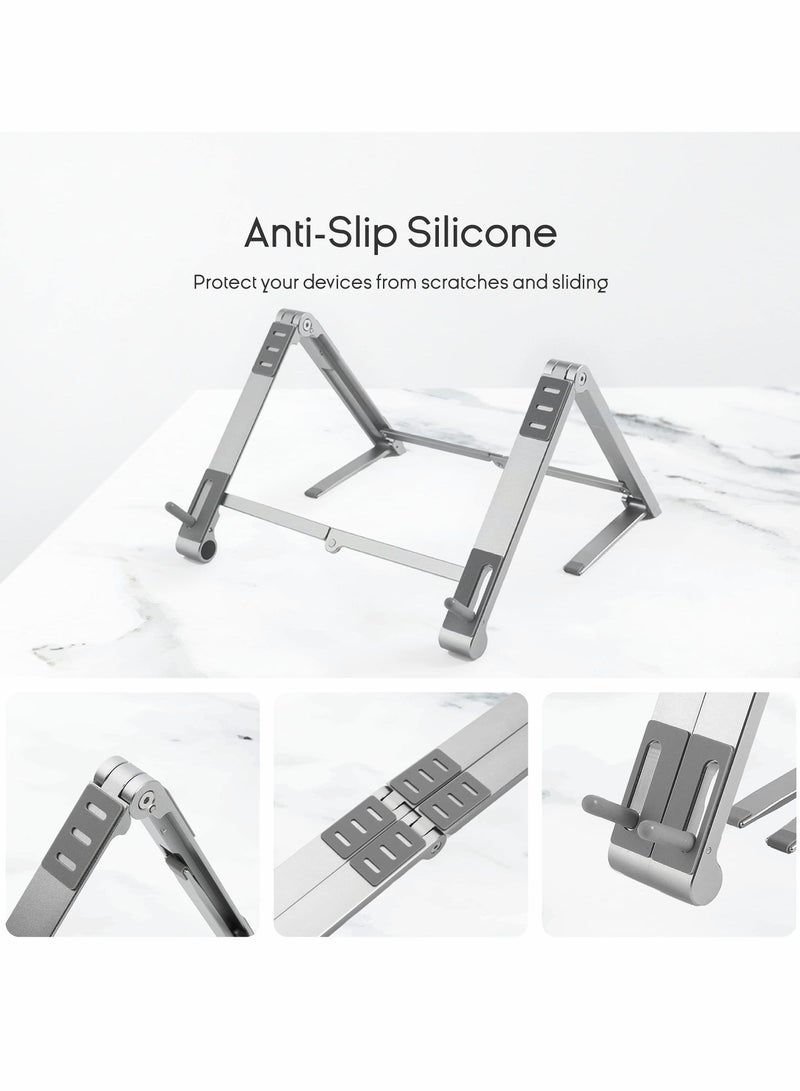 Y&D Laptop Stand, Portable 3-in-1 Multi-Function Foldable Device Holder, Pocket Size Adjustable fit Your Phone, Tablet, and Laptop(15.6'' Below), Multi Angles Aluminum Ergonomic  - Image 3