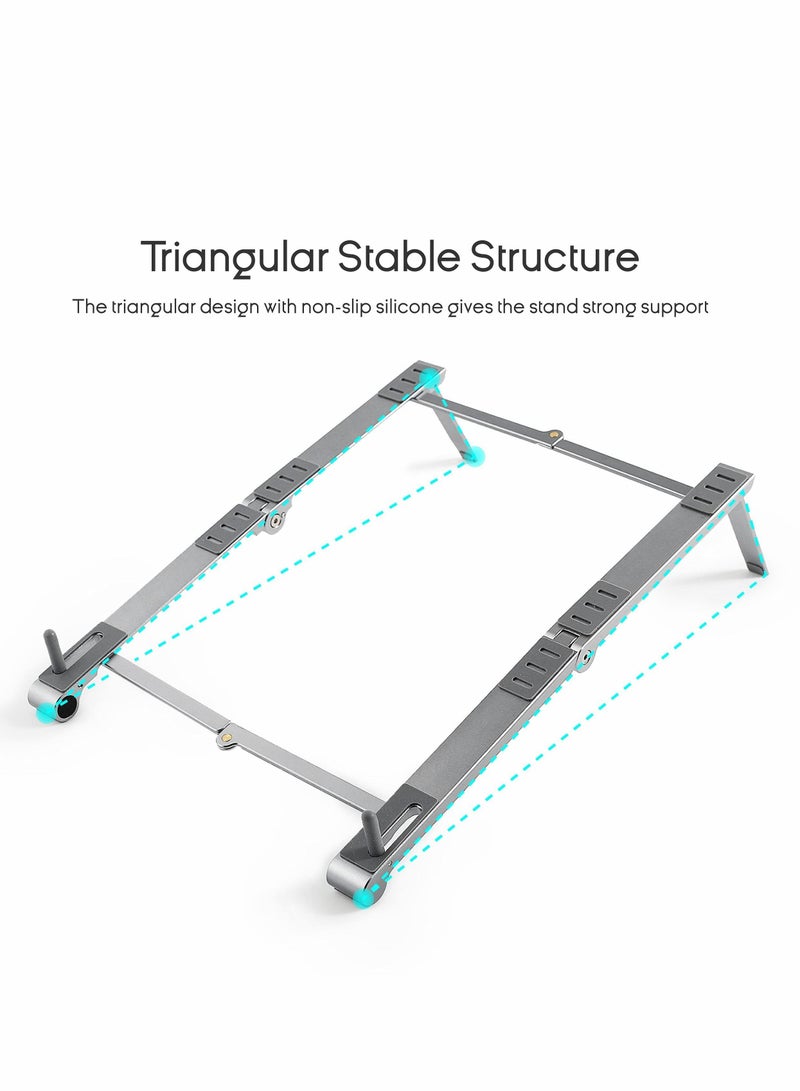 Y&D Laptop Stand, Portable 3-in-1 Multi-Function Foldable Device Holder, Pocket Size Adjustable fit Your Phone, Tablet, and Laptop(15.6'' Below), Multi Angles Aluminum Ergonomic  - Image 4