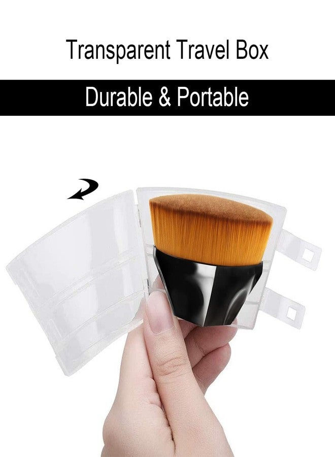 LELE Makeup Foundation Brush Flat Top Liquid Powder Makeup Brush Kabuki Face Blush Brush for Liquid & Cream, Flawless Blending Make Up Brush with Case - Image 4