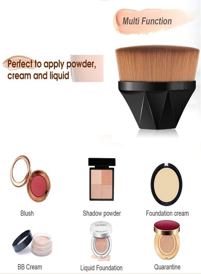 LELE Makeup Foundation Brush Flat Top Liquid Powder Makeup Brush Kabuki Face Blush Brush for Liquid & Cream, Flawless Blending Make Up Brush with Case - Image 2