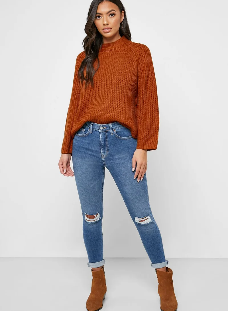Topshop Petite Jamie High Rise Skinny Jeans