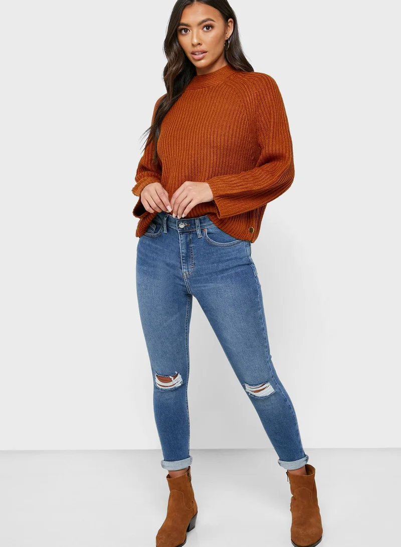Topshop Petite Jamie High Rise Skinny Jeans