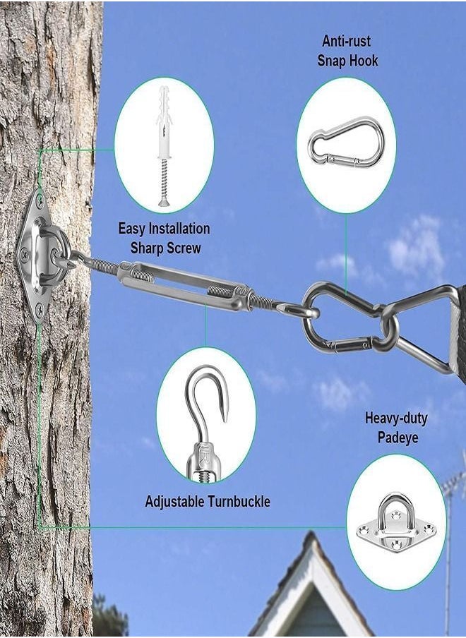 NIBEMINENT Shade Sail Hardware Kit 24pcs, 304 Stainless Steel Sunshades Canopy Installation for Install Rectangle & Triangle Sails Deck Garden Lawn Patio Outdoor Metal (6' )  - Image 2