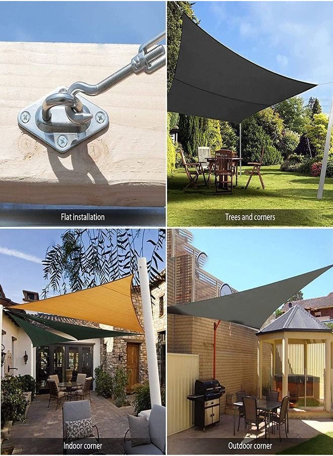 NIBEMINENT Shade Sail Hardware Kit 24pcs, 304 Stainless Steel Sunshades Canopy Installation for Install Rectangle & Triangle Sails Deck Garden Lawn Patio Outdoor Metal (6' )  - Image 4