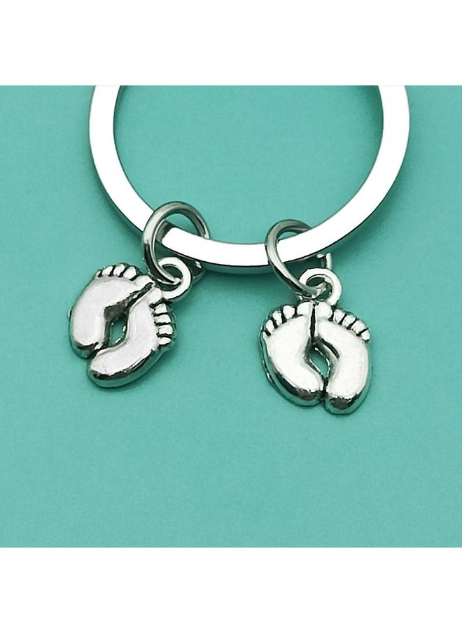 Baipilu - Twin Mom Gifts Keychain New Mom Dad of Twins Gifts Twin Mom Keyring Gifts for Mom Gifts for New Parents of Twins Fathers Day Wedding Baby Shower Pregnancy Announcement Gift for Mom to Be - Image 1