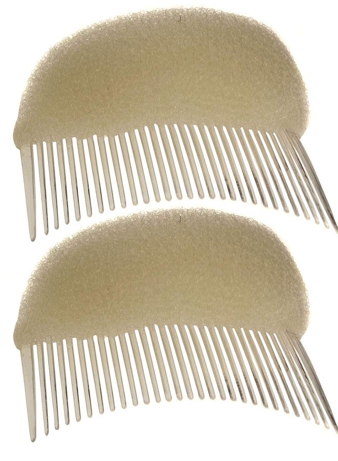 UPSTORE 2PCS 4inch Hair Decoration Comb Sponge Foam Volume Bump it up Insert Base Styling Accessories Back Beehive Styler Increasing Tool (Beige) - Image 1