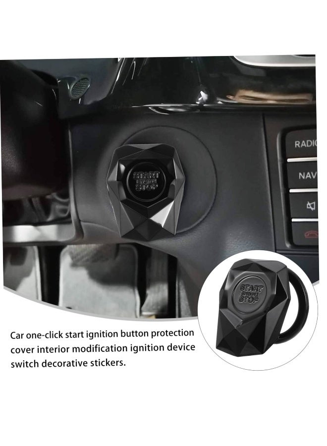 Generic Universal Car Engine Start Button Cover Bling Ring Sticker Cap Ignition Accessories for Key Ignition  - Image 4