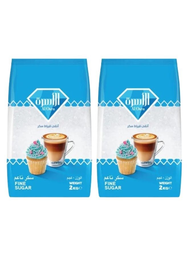 Al Osra Refined Sugar Twin Pack 2 x 2kg - Image 1