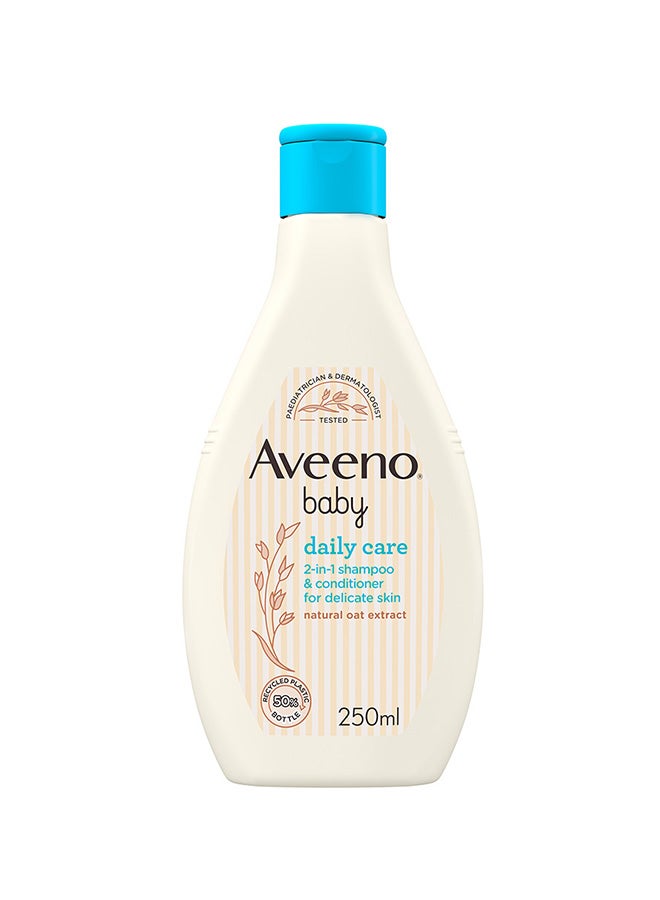 Aveeno Baby Daily Care 2-in-1 Shampoo and Conditioner, With Natural Oat Extract, nourish baby’s fine hair and scalp, without drying, Suitable for Toddlers & Kids, 250ml - Image 1