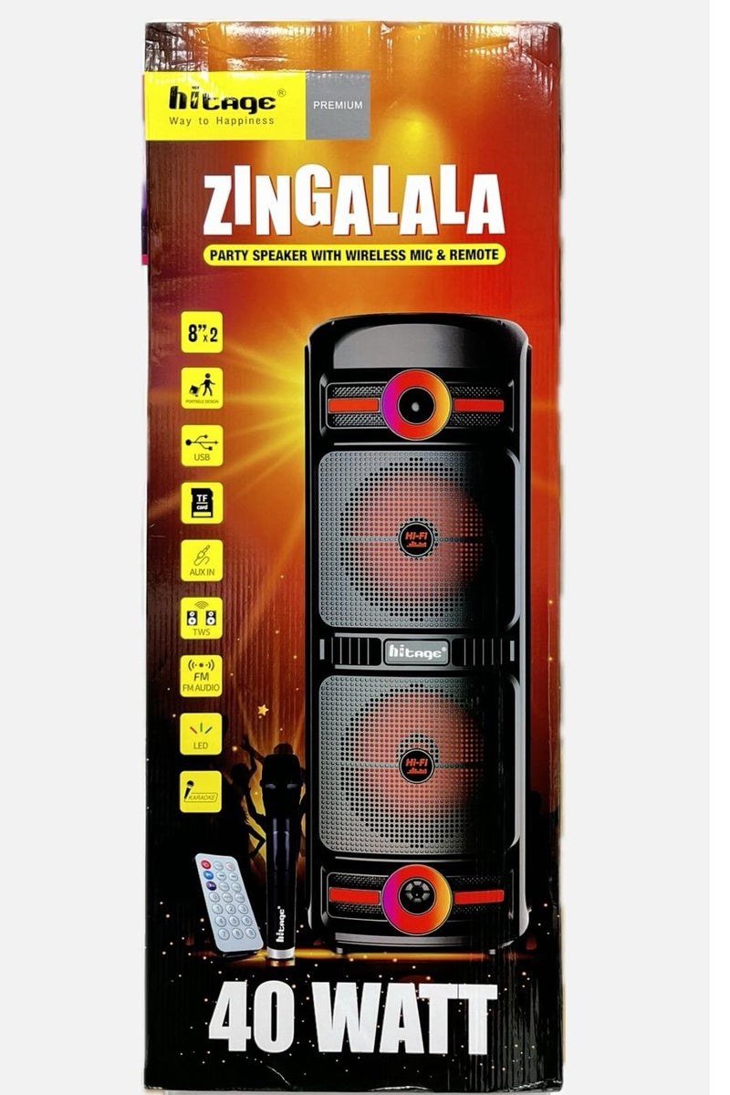HITAGE ZINGALALA PARTY SPEAKER 40 WATT WITH WIRELESS MIC - Image 2