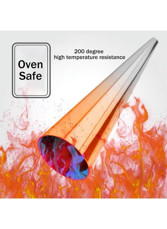 سوفام 20 قطعة من قوالب الكانولي المخروطية غير العصية قوالب الكانولي 4.7 بوصة الكانولي الكبير تشكل قوالب معجنات مع فرشاة تنظيف لخبز الكرواسون الخبز، لفات بريوش - Image 4