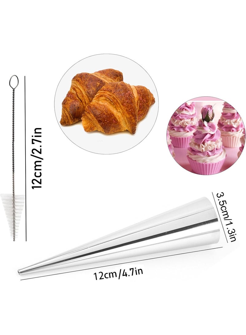 سوفام 20 قطعة من قوالب الكانولي المخروطية غير العصية قوالب الكانولي 4.7 بوصة الكانولي الكبير تشكل قوالب معجنات مع فرشاة تنظيف لخبز الكرواسون الخبز، لفات بريوش - Image 2