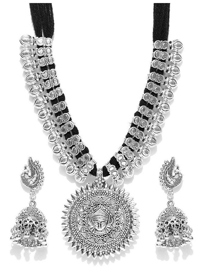 YouBella Oxidised Jewellery Sets for Women Silver Plated Afghani Tribal Necklace Jewellery Set with Earrings and Bangles Combo for Girls/Women (2.6) - Image 2