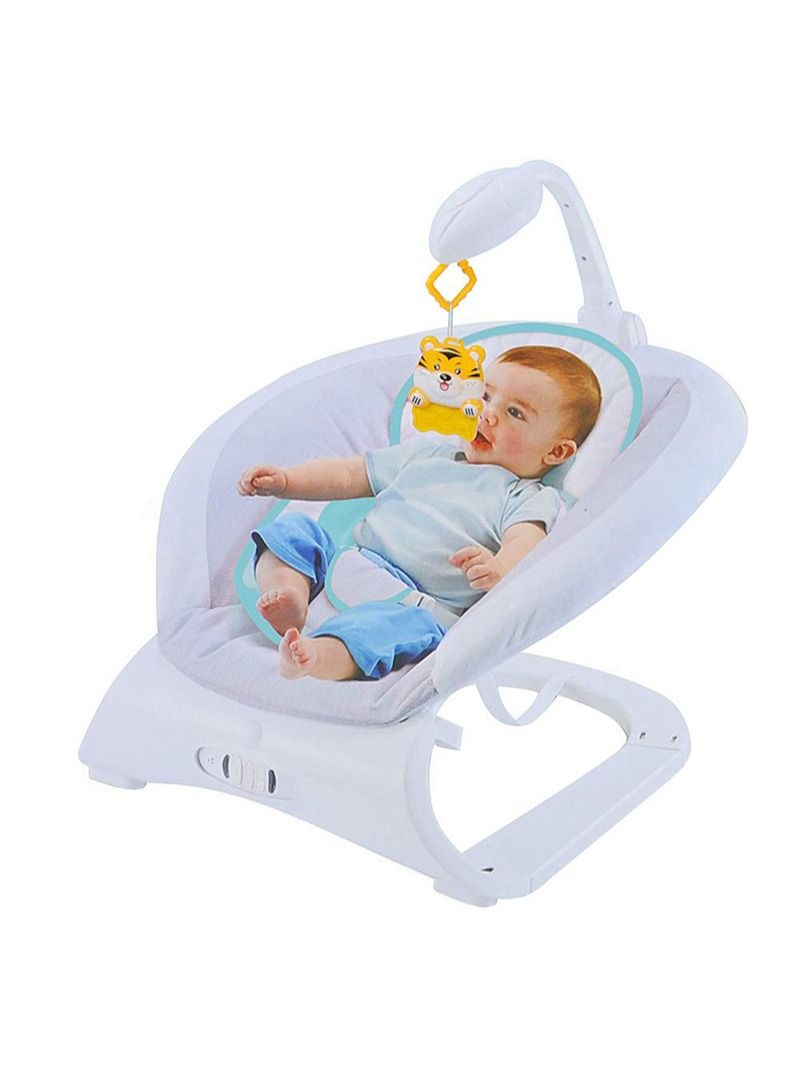 إيه جي دي كرسي هزاز محمول ومتعدد الوظائف مع مقعد قابل للإمالة ، موسيقى هادئة وإضاءة لاستمتاع طفلك الأبيض - Image 2