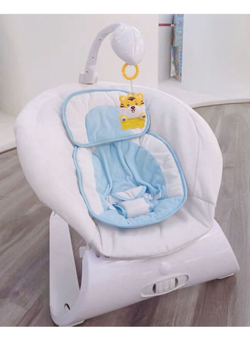 إيه جي دي كرسي هزاز محمول ومتعدد الوظائف مع مقعد قابل للإمالة ، موسيقى هادئة وإضاءة لاستمتاع طفلك الأبيض - Image 3