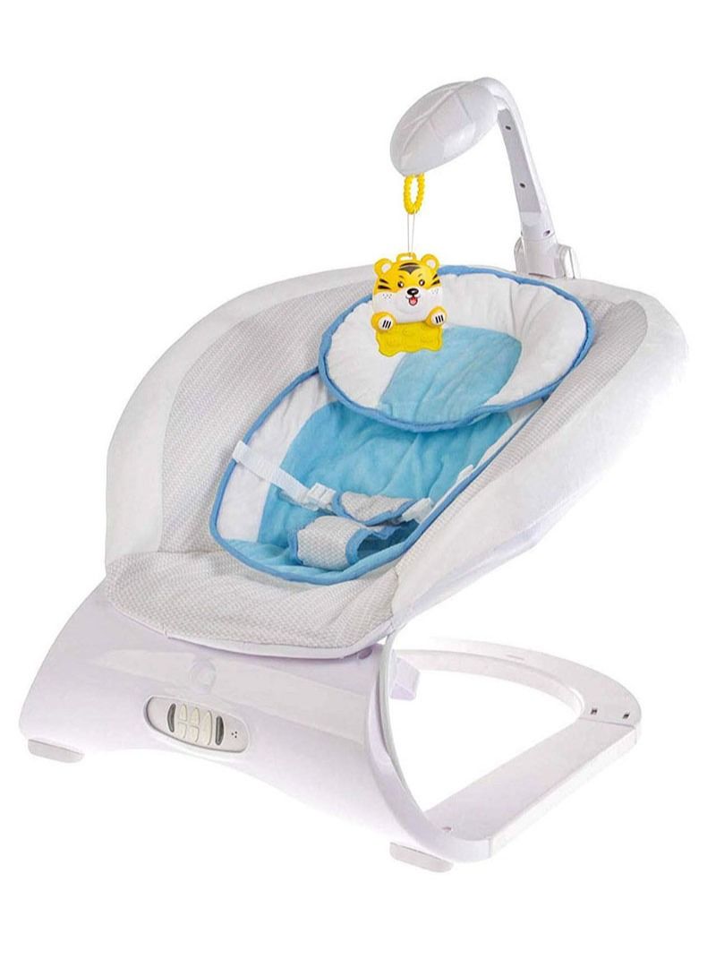 إيه جي دي كرسي هزاز محمول ومتعدد الوظائف مع مقعد قابل للإمالة ، موسيقى هادئة وإضاءة لاستمتاع طفلك الأبيض - Image 1