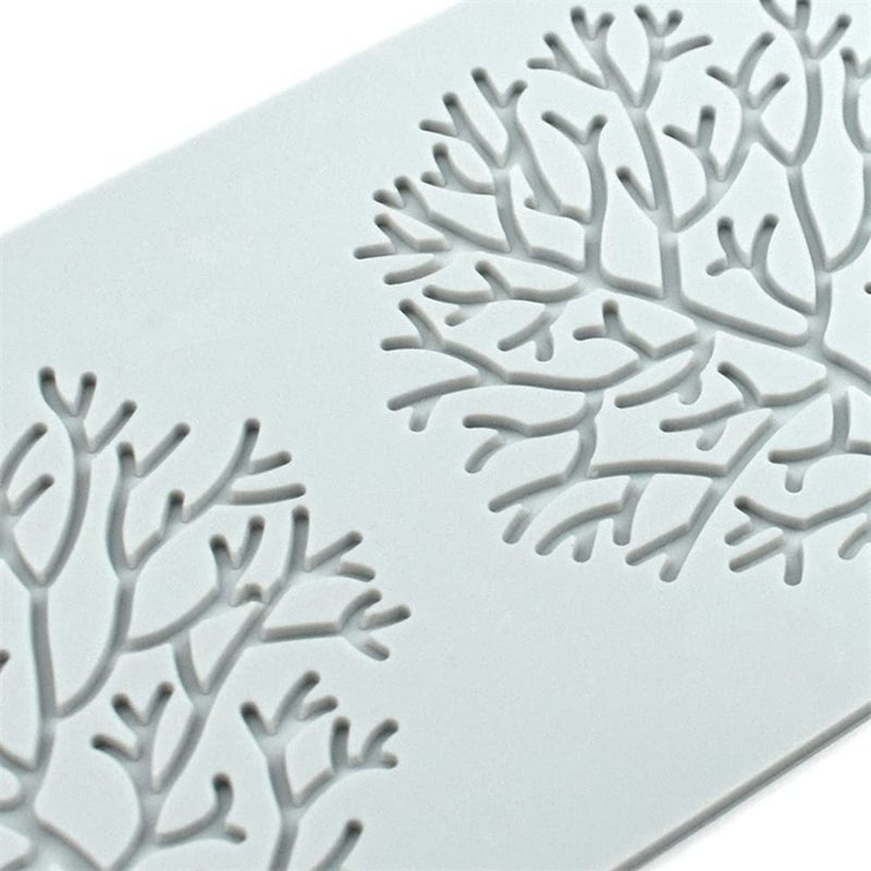 TUKE Silicone Lace Mold  Wedding Cake Lace Mat  Coral Cake Decorating Mold Flower Fondant Impression Mats for Edible Lace Fondant Mold  Sugar-Lace Cupcake Mat Tools (B_10.6x5.4x0.12inch) - Image 4