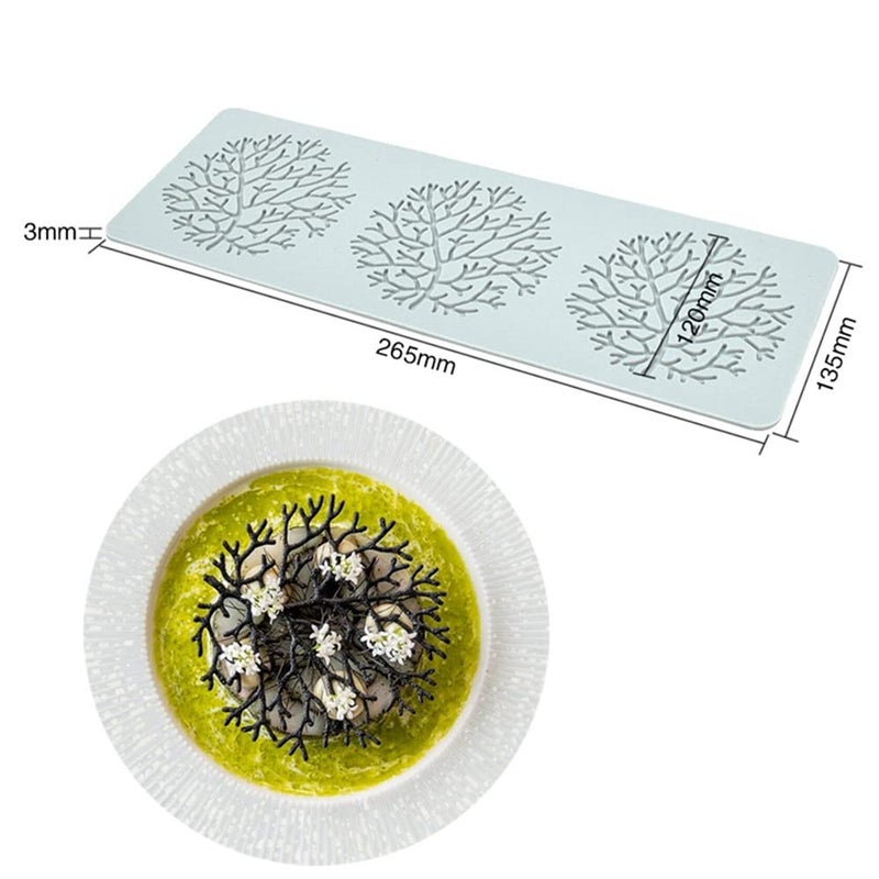 TUKE Silicone Lace Mold  Wedding Cake Lace Mat  Coral Cake Decorating Mold Flower Fondant Impression Mats for Edible Lace Fondant Mold  Sugar-Lace Cupcake Mat Tools (B_10.6x5.4x0.12inch) - Image 5