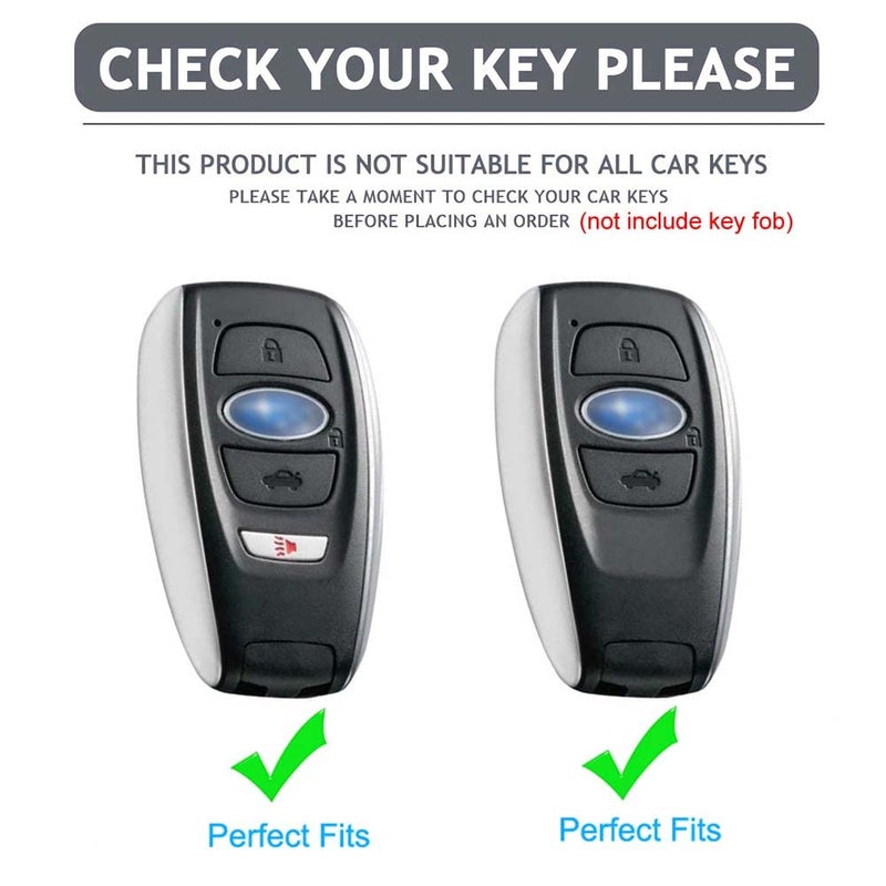 Cacacar for Subaru Key Fob Cover, for Forester Outback BRZ Legacy CrossTrek Premium Soft TPU 360 Degree Protection Key Case Remote Key Holder (Grey) - Image 2