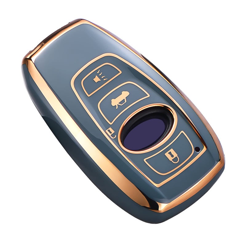 Cacacar for Subaru Key Fob Cover, for Forester Outback BRZ Legacy CrossTrek Premium Soft TPU 360 Degree Protection Key Case Remote Key Holder (Grey) - Image 1