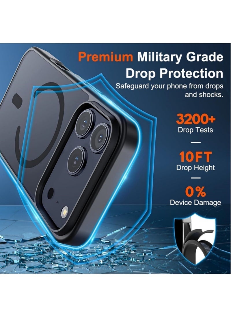 ELTRAZONE Magnetic Case for iPhone 17 Pro Max Compatible with MagSafe | Military-Grade Drop Protection | Shockproof Slim Frosted Matte Cover | Anti-Fingerprint & Scratch Resistant Case (Frosted Black) - Image 3