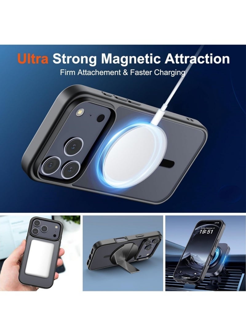 ELTRAZONE Magnetic Case for iPhone 17 Pro Max Compatible with MagSafe | Military-Grade Drop Protection | Shockproof Slim Frosted Matte Cover | Anti-Fingerprint & Scratch Resistant Case (Frosted Black) - Image 5