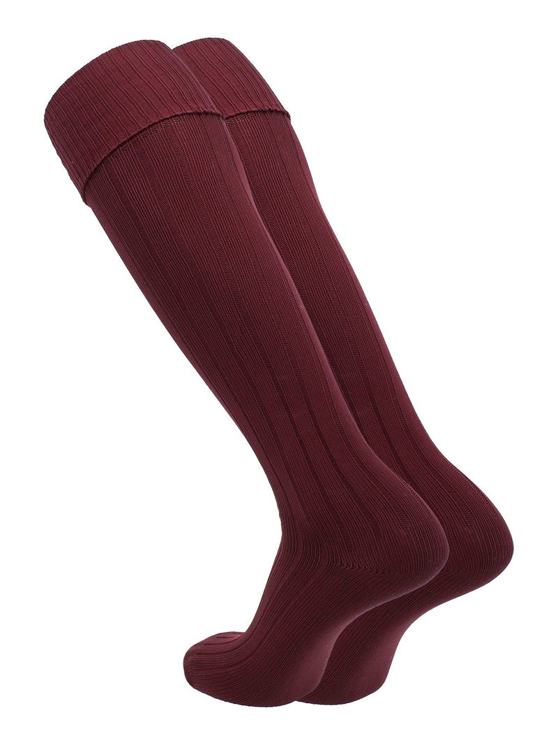 TCK European Style Soccer Socks (Maroon, Large) - Image 2