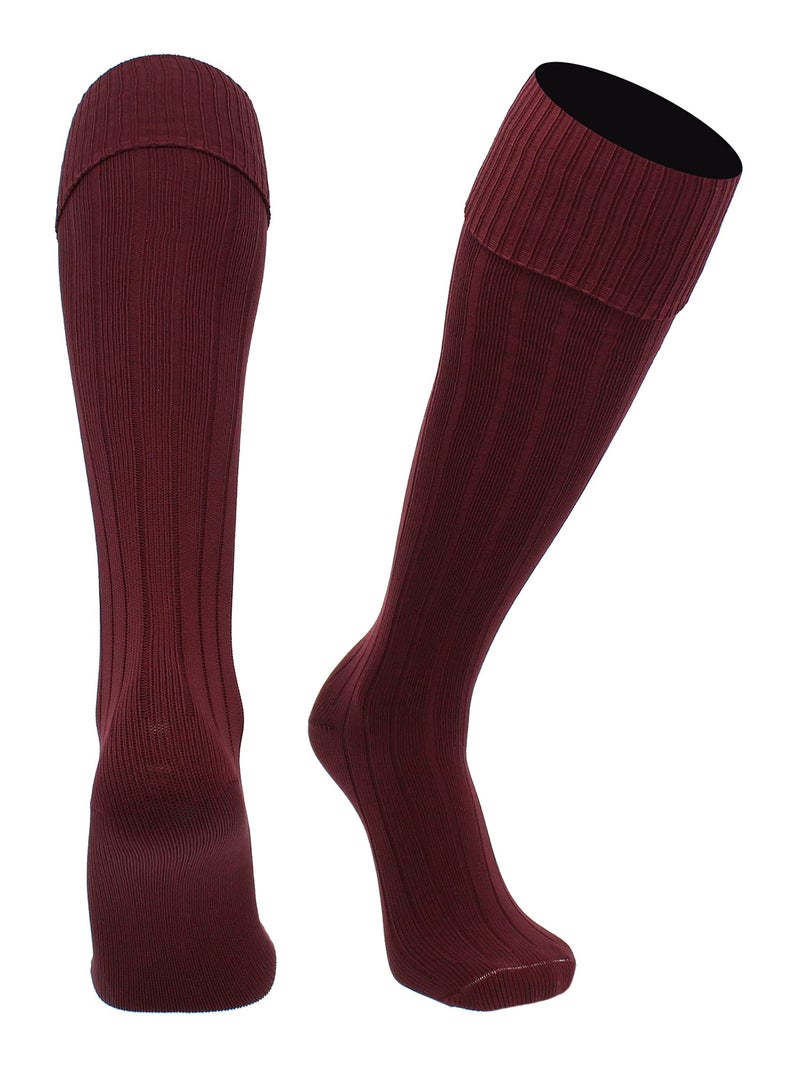 TCK European Style Soccer Socks (Maroon, Large) - Image 1