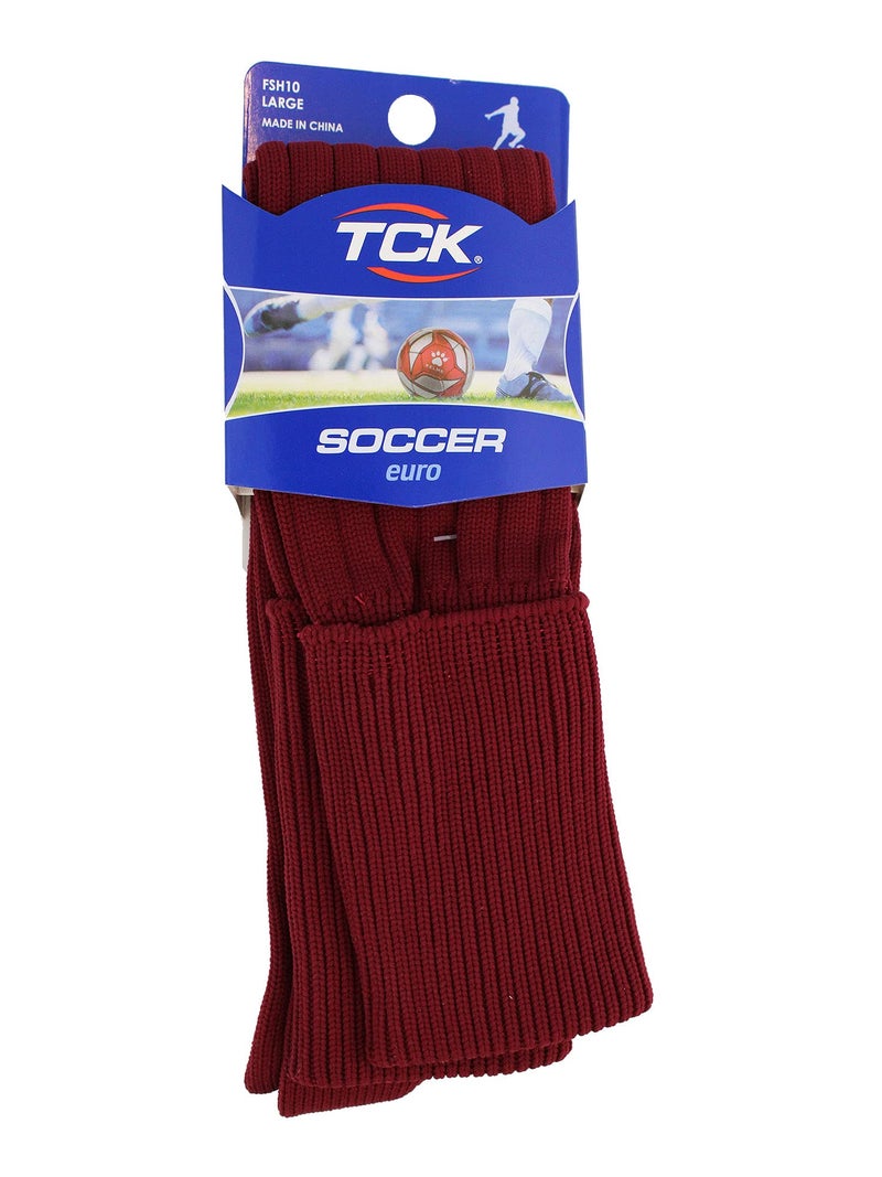 TCK European Style Soccer Socks (Maroon, Large) - Image 4