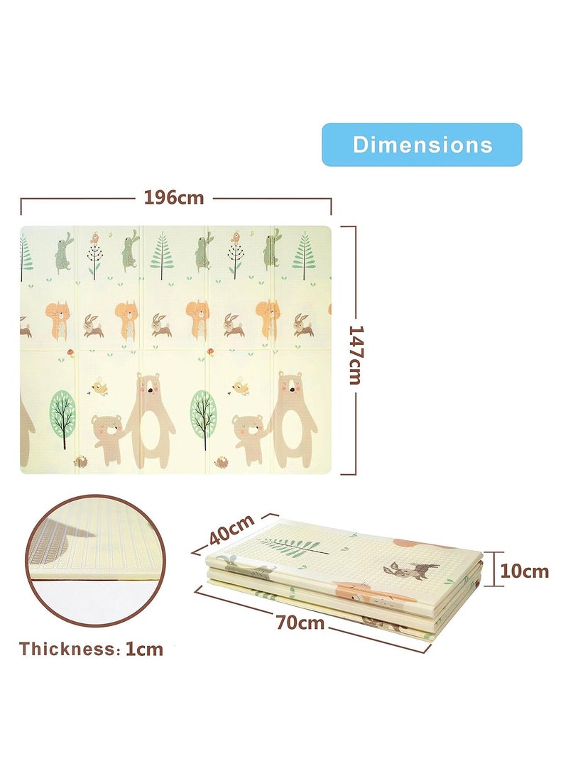 VIO - Baby Non slip Portable Foldable Play Mat Infant Baby Crawling Mat Toddler and Kids Waterproof Foam Floor Mat Washable Easy wipe Foam Mat - Image 1