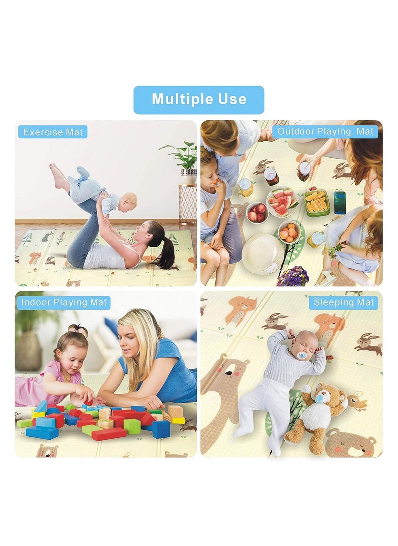 VIO - Baby Non slip Portable Foldable Play Mat Infant Baby Crawling Mat Toddler and Kids Waterproof Foam Floor Mat Washable Easy wipe Foam Mat - Image 1