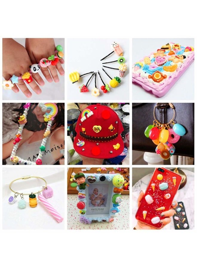 Zhiheng 30 Pack Cute Candy Slime Beads Fruit Dessert Ice Cream Resin Charms Slices Flatback Buttons for Handcraft Accessories Scrapbooking Phone Case Decor (Baby Pink) - Image 5