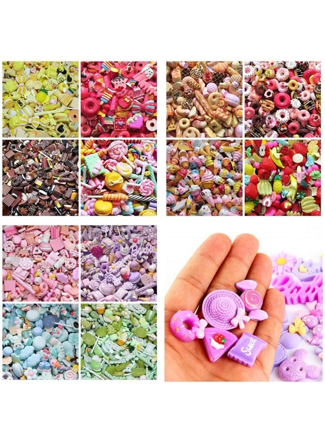 Zhiheng 30 Pack Cute Candy Slime Beads Fruit Dessert Ice Cream Resin Charms Slices Flatback Buttons for Handcraft Accessories Scrapbooking Phone Case Decor (Baby Pink) - Image 4