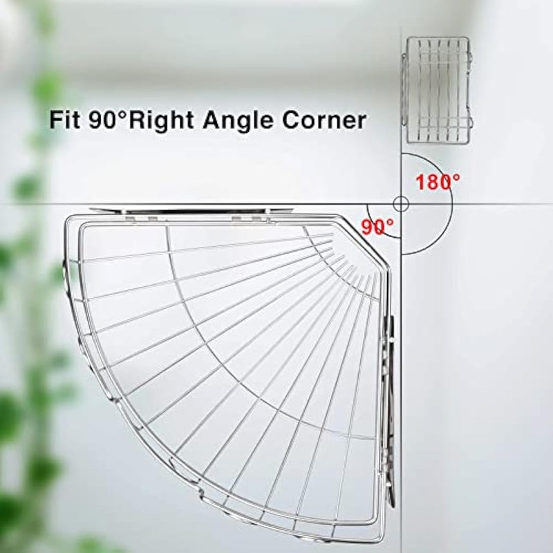 DonSail Bathroom Shower Caddy Corner - Stainless Steel Silver Shower Shelves Organizer with Soap Dishes No Drilling 2Pack - Image 4