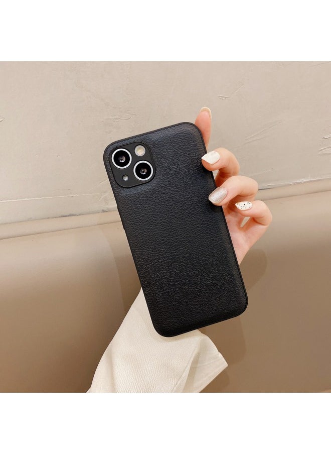 Generic - Litchi Pattern IPhone 13Pro Apple 12 Mobile Phone Case Solid Color Leather 11Pro Max Full Soft Applicable-Color:White-Applicable Model:iphone16promax - Image 1