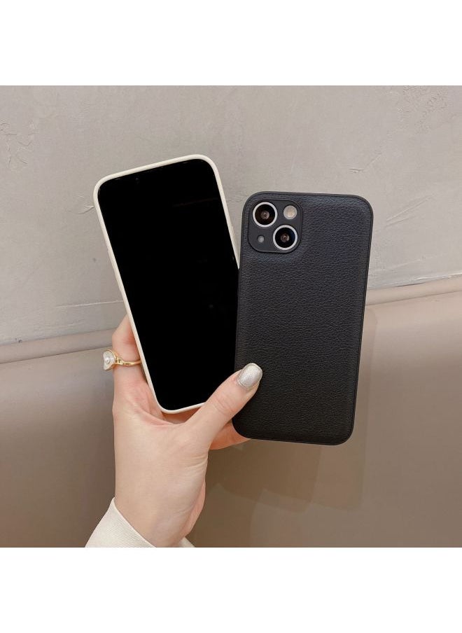 Generic - Litchi Pattern IPhone 13Pro Apple 12 Mobile Phone Case Solid Color Leather 11Pro Max Full Soft Applicable-Color:White-Applicable Model:iphone16promax - Image 1