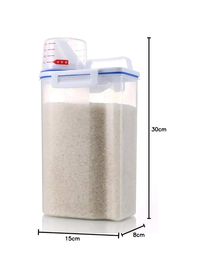2kg Rice Storage Container with Measuring Cup - Image 1