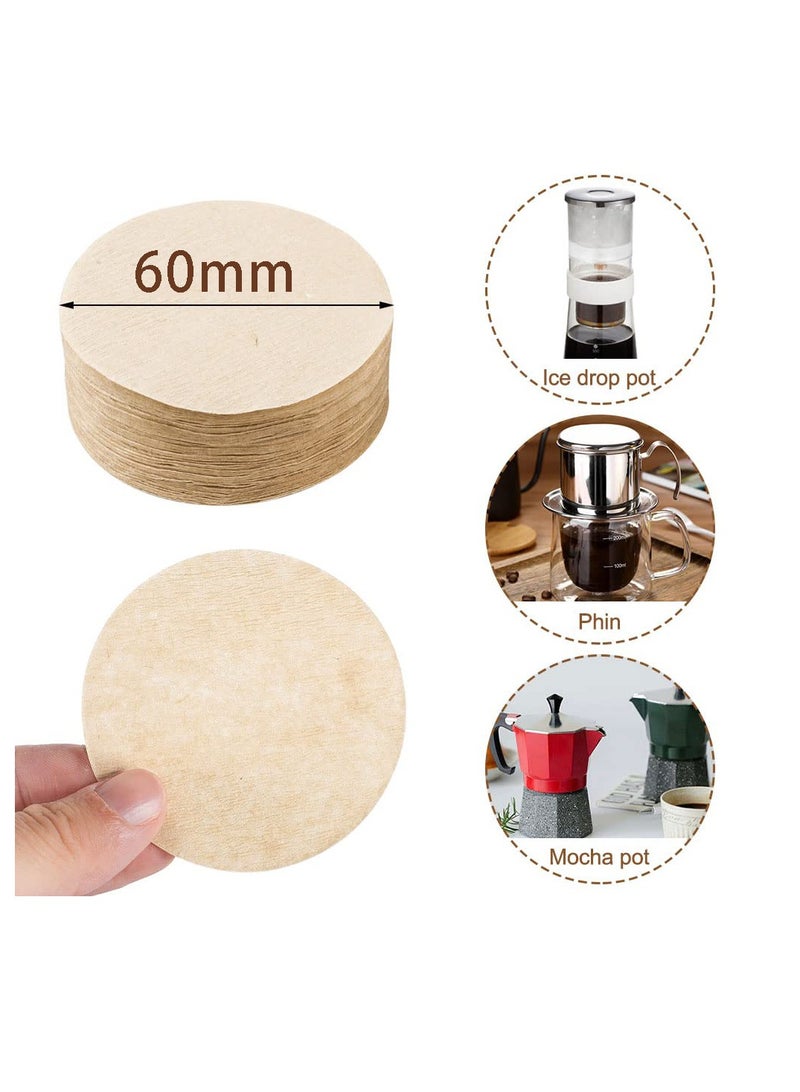 Zikra 600 PCS Unbleached Coffee Filters, Replacement Round Coffee Filters Fits for Aerobie for Aeropress Coffee and for Espresso Makers (6cm in Diameter) - Image 3