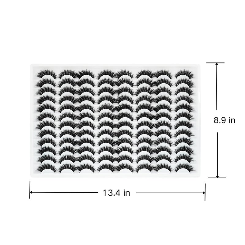 Azenlo False Eyelashes 48 Pairs Faux Mink Lashes 10-18mm Wispy Lashes 3D Fluffy Cat Eye Lashes Pack Bulk Wholesale Strip Long Lashes(style 48-036) - Image 3